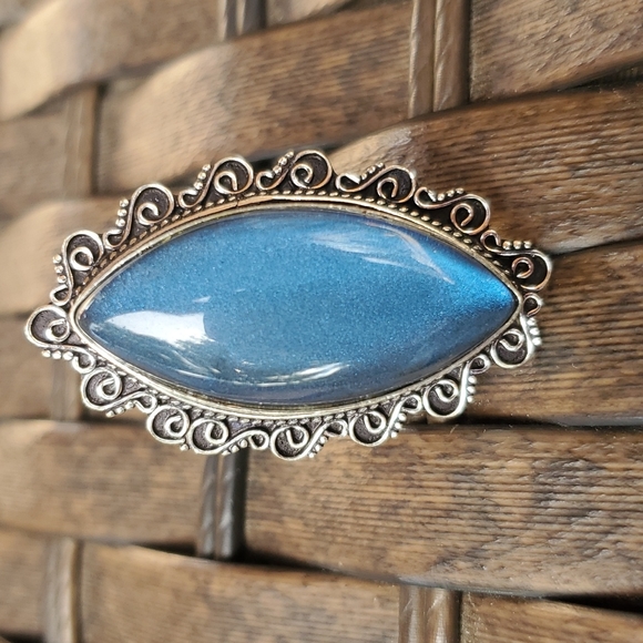 New Huge Dichoric Glass Antique Design 925 Silver Ring. - Picture 15 of 16